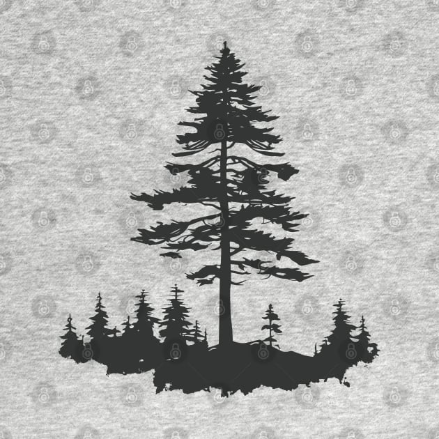 Pine Tree Gift, Trees, Camping, Hiking, Nature lovers - Dark Version by Selknen 🔥